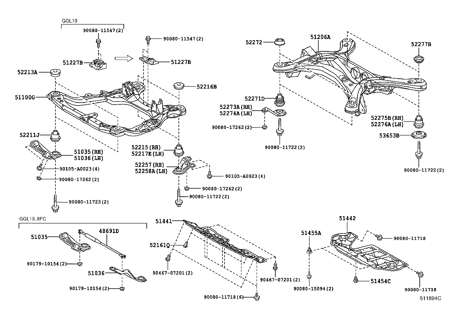  RX350 450H |  SUSPENSION CROSSMEMBER UNDER COVER