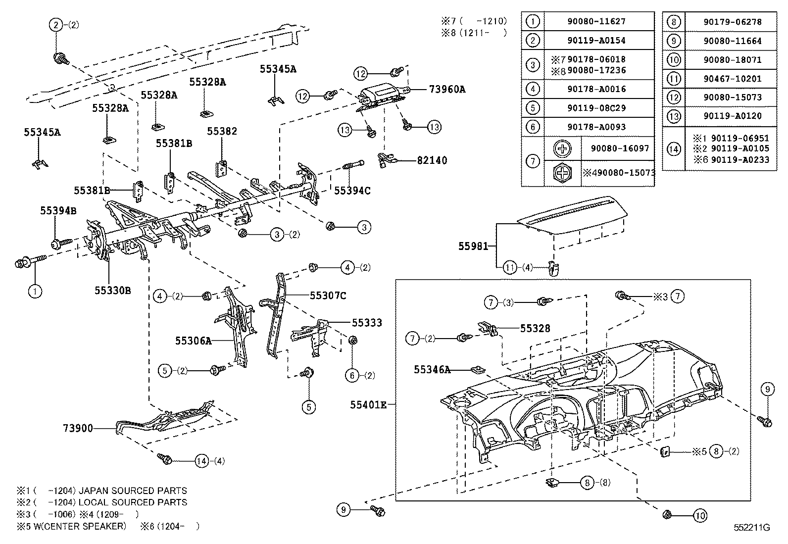  VENZA |  INSTRUMENT PANEL GLOVE COMPARTMENT