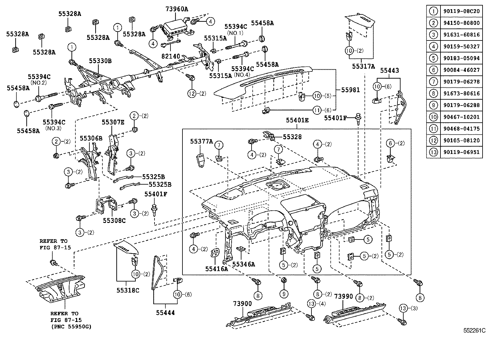  RX350 450H |  INSTRUMENT PANEL GLOVE COMPARTMENT