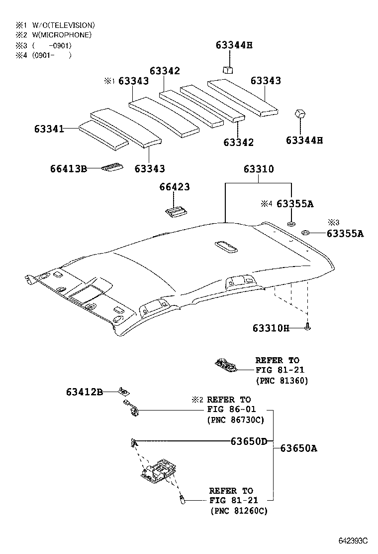  VENZA |  ROOF HEADLINING SILENCER PAD