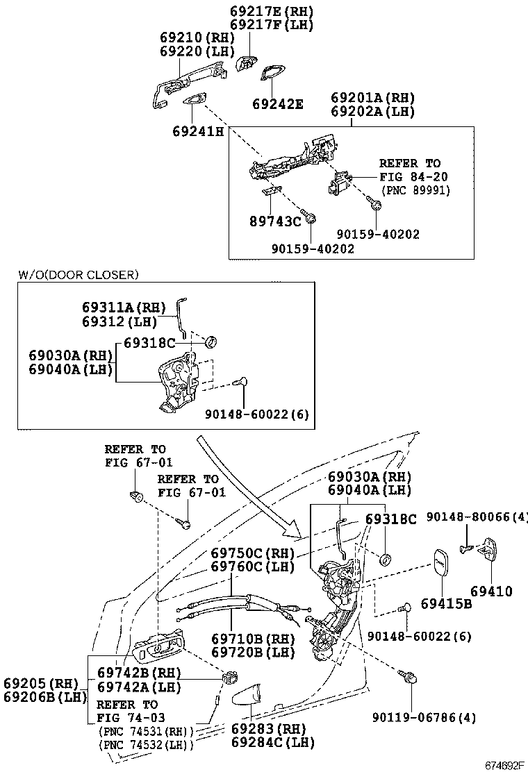  LS460 460L |  FRONT DOOR LOCK HANDLE