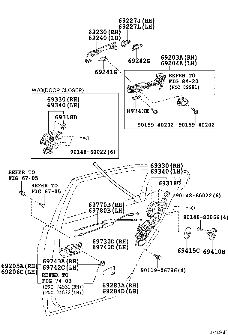  LS460 460L |  REAR DOOR LOCK HANDLE