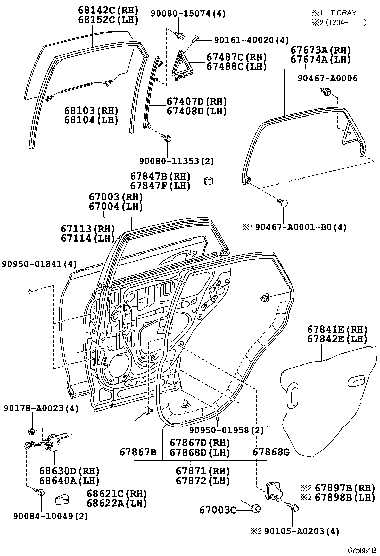  RX350 450H |  REAR DOOR PANEL GLASS