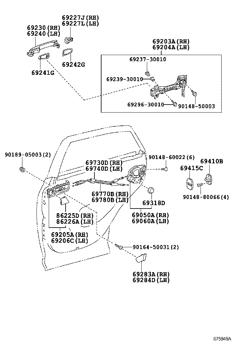  RX350 450H |  REAR DOOR LOCK HANDLE