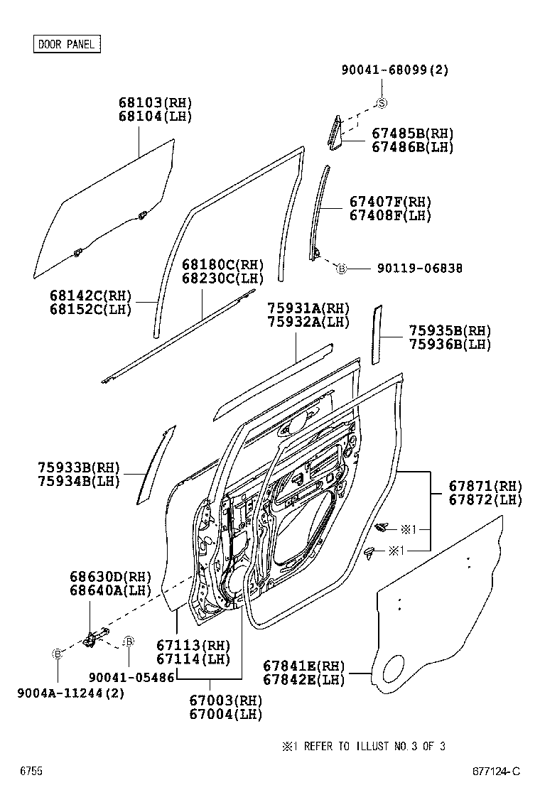  AVANZA |  REAR DOOR PANEL GLASS