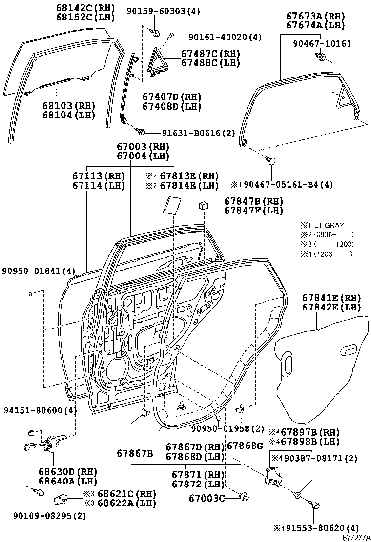  RX350 450H |  REAR DOOR PANEL GLASS
