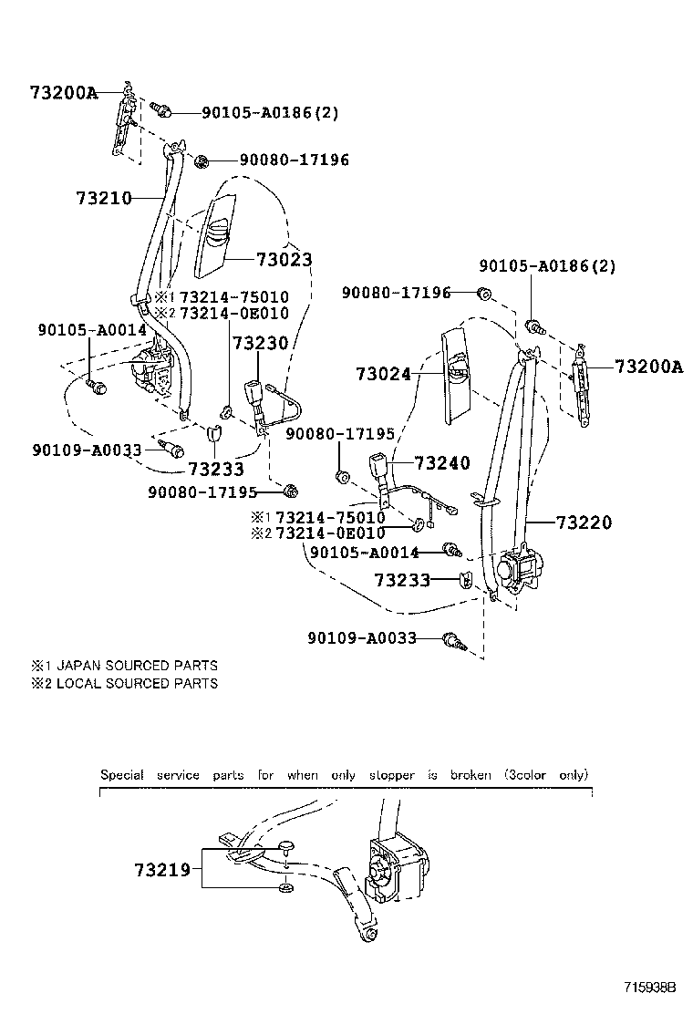  VENZA |  SEAT BELT CHILD RESTRAINT SEAT