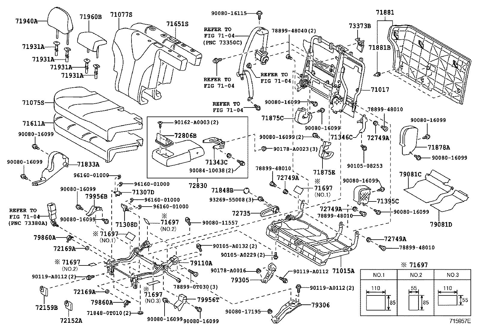  VENZA |  REAR SEAT SEAT TRACK