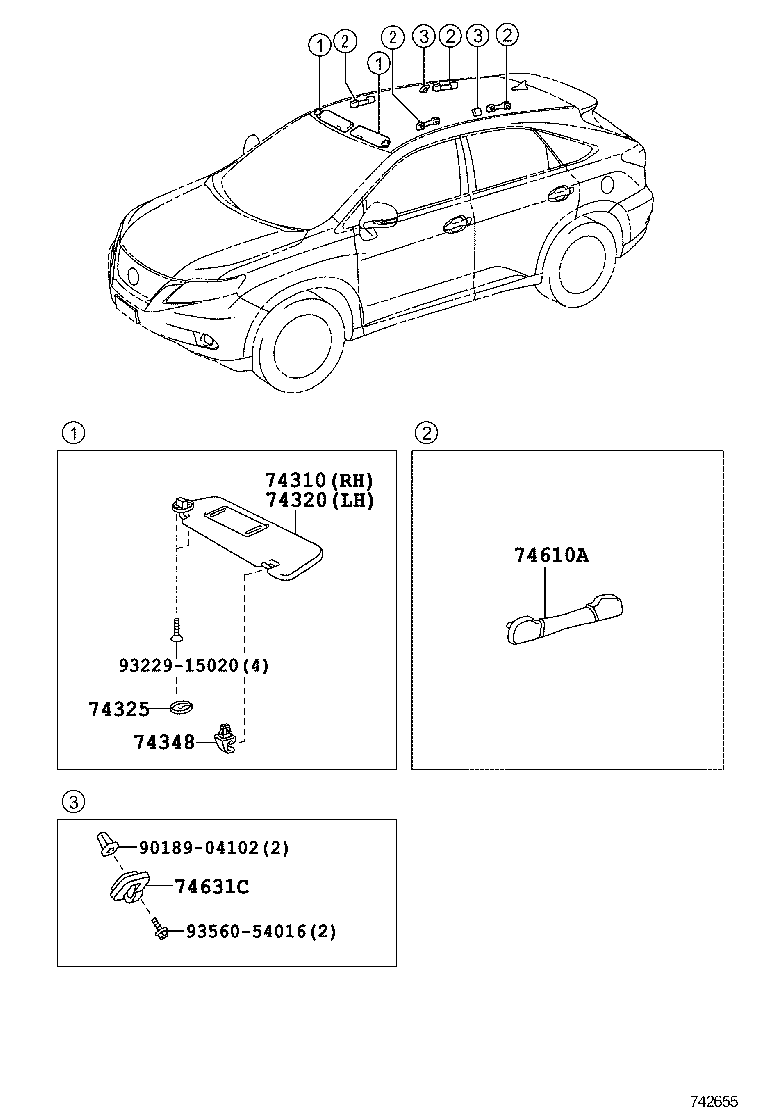  RX350 450H |  ARMREST VISOR