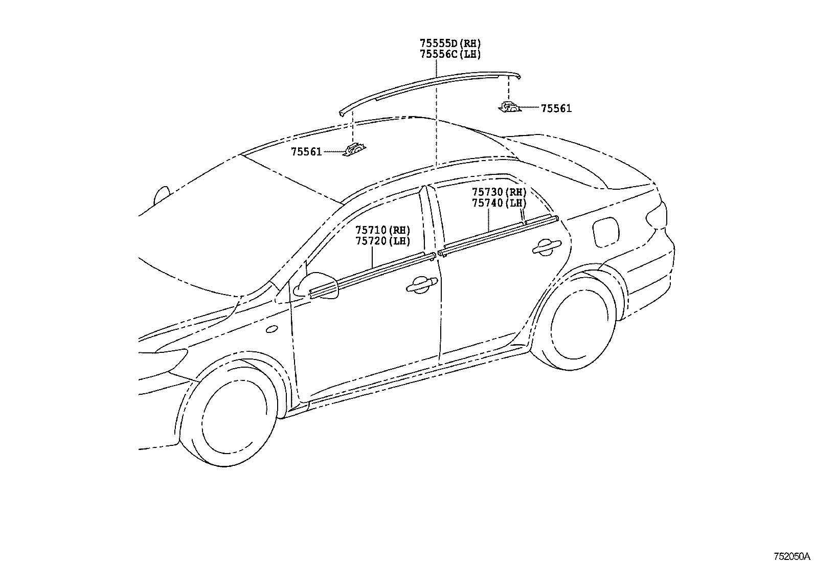 TOYOTA COROLLAZZE142LGEMDKF BODY SIDE MOULDING Japan Parts EU