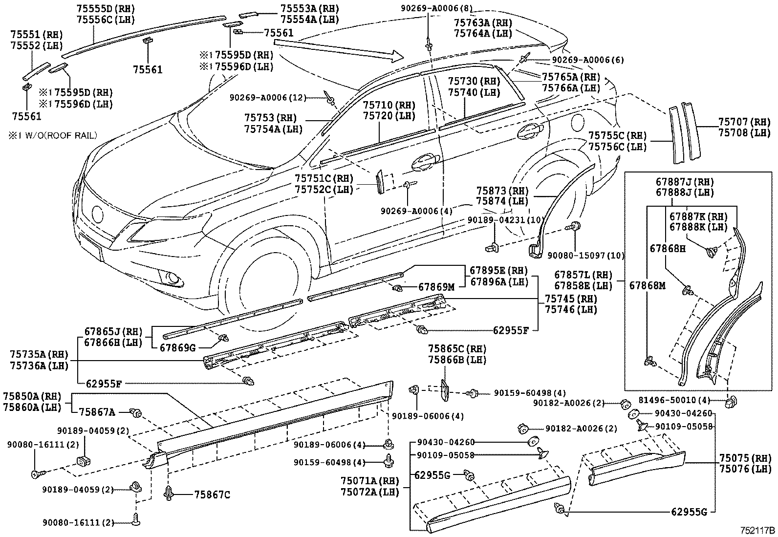  RX350 450H |  SIDE MOULDING