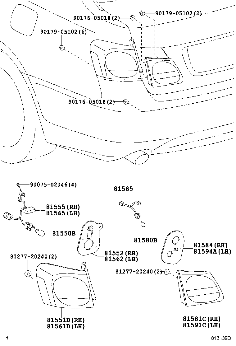  GS30 35 43 460 |  REAR COMBINATION LAMP