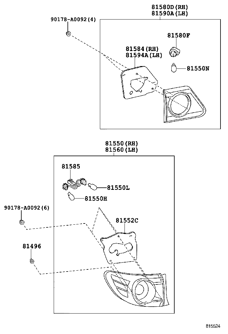 TOYOTA COROLLA NAPZRE142LDEPNKA ELECTRICAL REAR COMBINATION LAMP