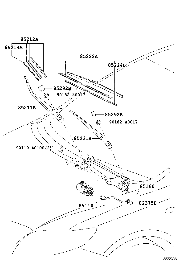 TOYOTA COROLLA NAPZRE142LDEPDKA ELECTRICAL WINDSHIELD WIPER