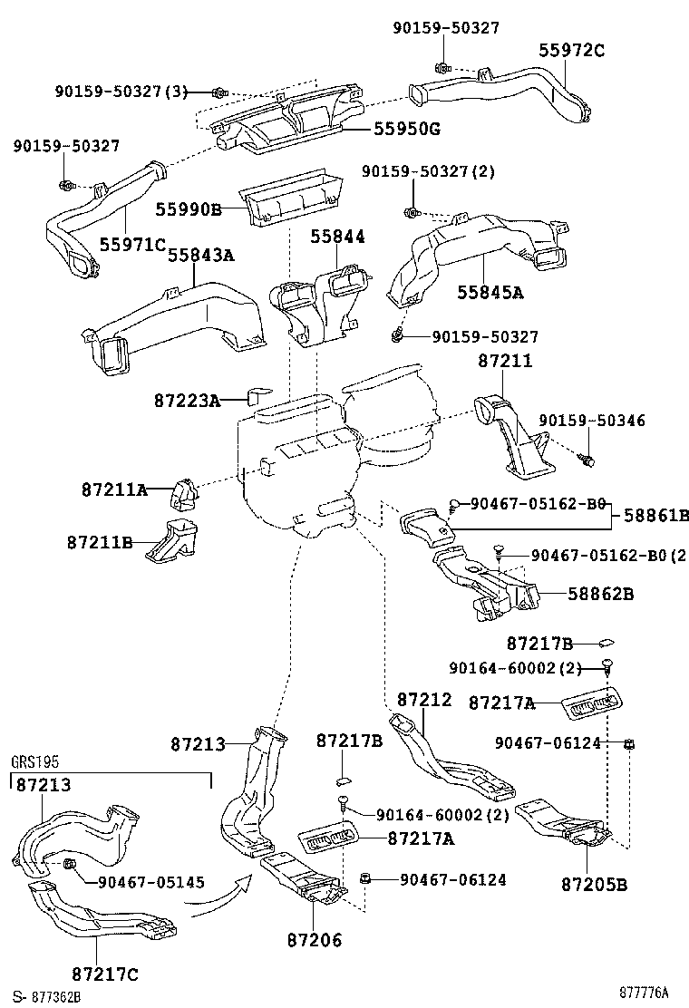 GS30 35 43 460 |  HEATING AIR CONDITIONING CONTROL AIR DUCT