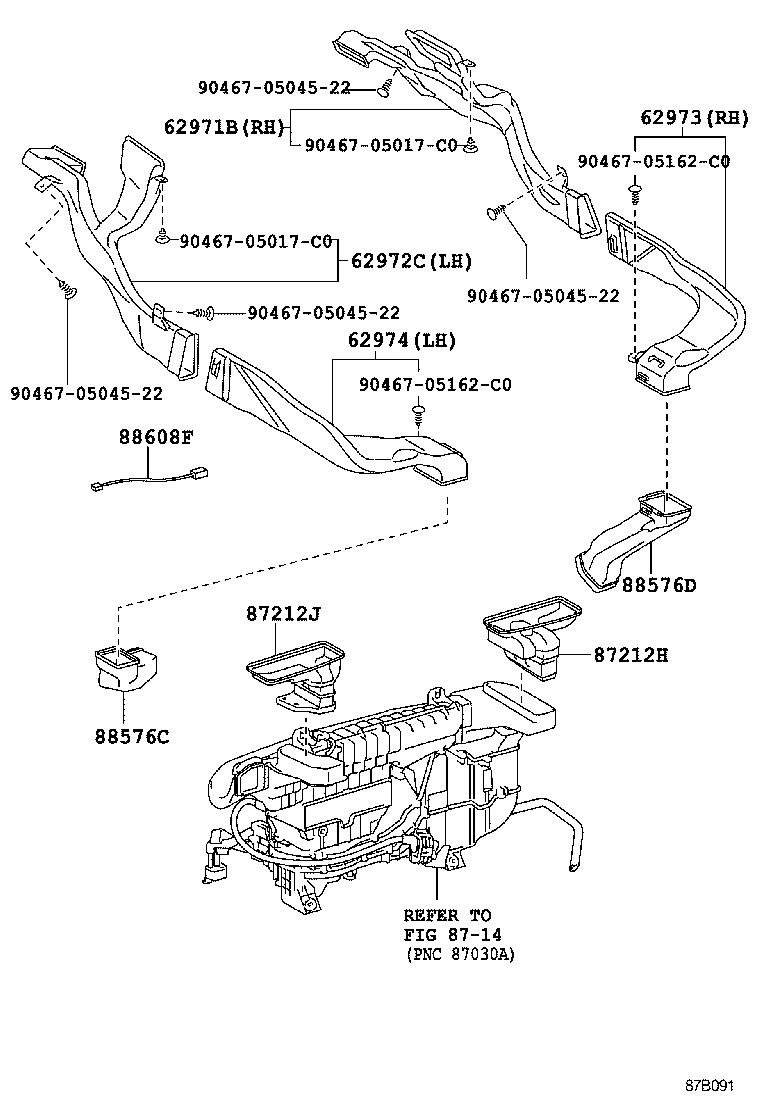  LS460 460L |  HEATING AIR CONDITIONING CONTROL AIR DUCT