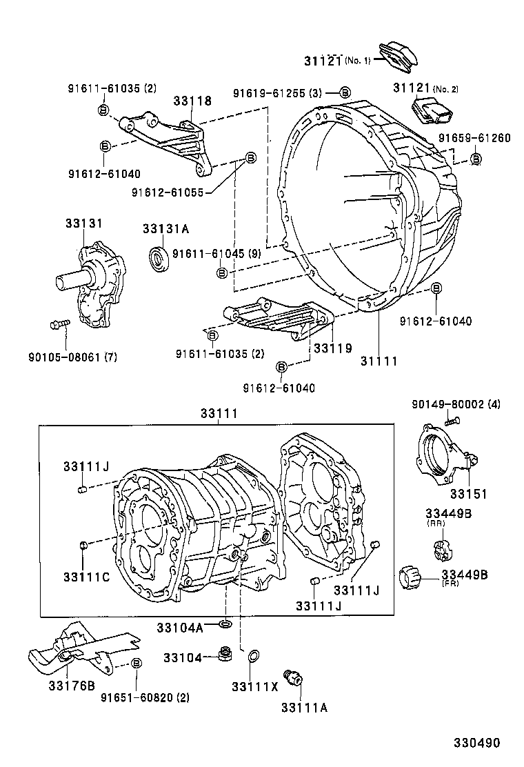  T100 |  CLUTCH HOUSING TRANSMISSION CASE MTM
