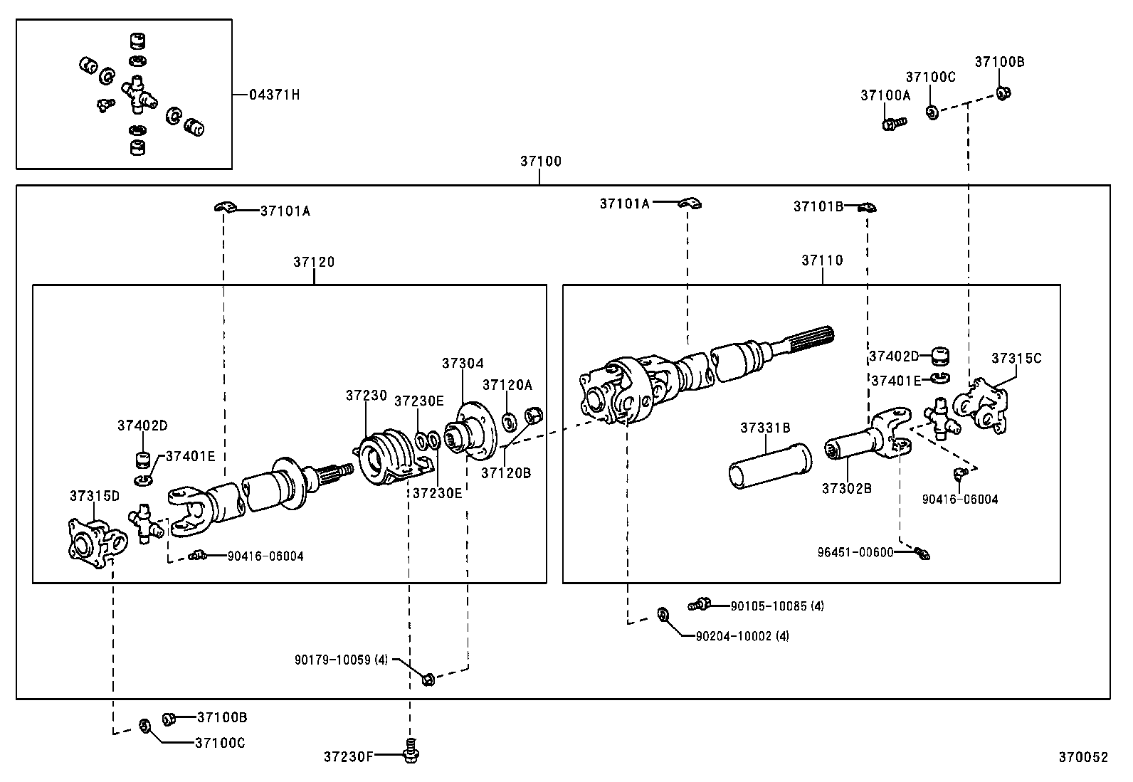  T100 |  PROPELLER SHAFT UNIVERSAL JOINT