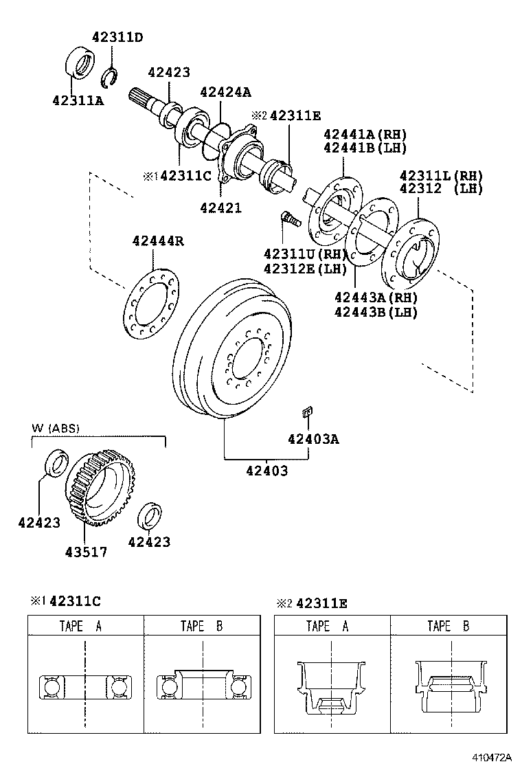 T100 |  REAR AXLE SHAFT HUB