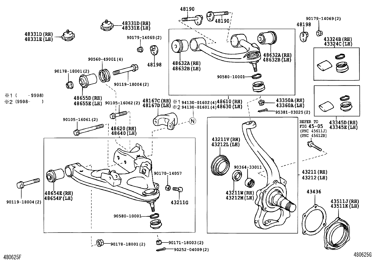  LX470 |  FRONT AXLE ARM STEERING KNUCKLE