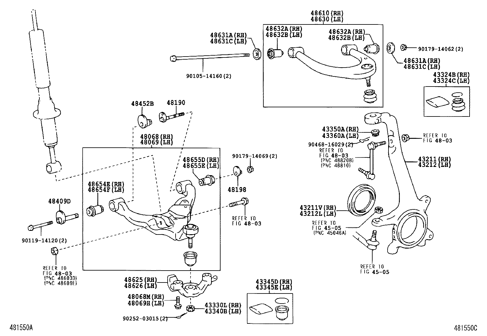  GX470 |  FRONT AXLE ARM STEERING KNUCKLE