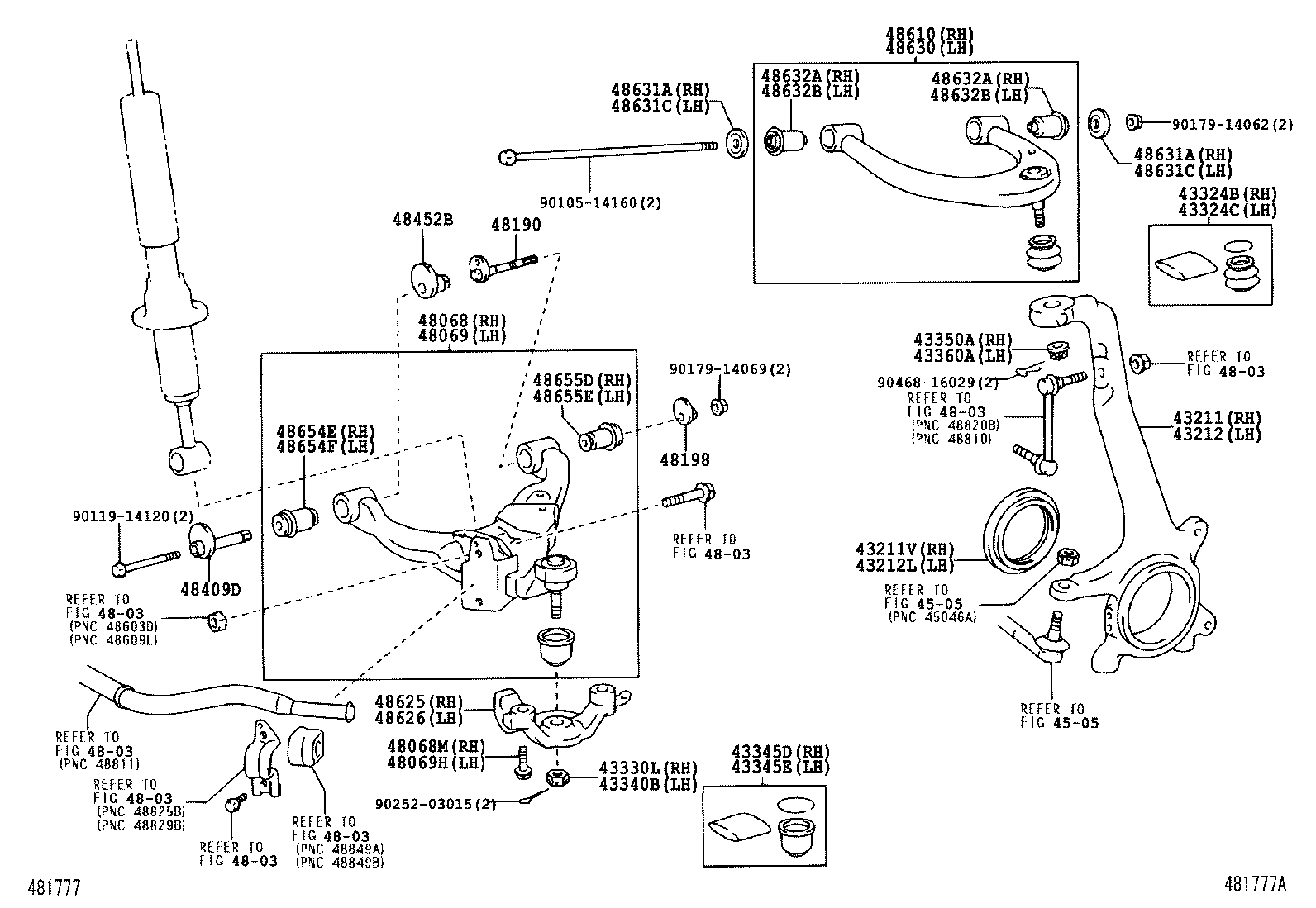  GX470 |  FRONT AXLE ARM STEERING KNUCKLE