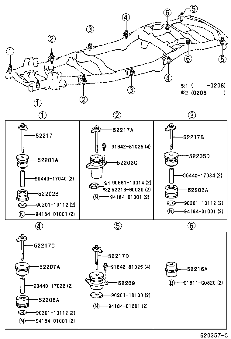  LX470 |  CAB MOUNTING BODY MOUNTING