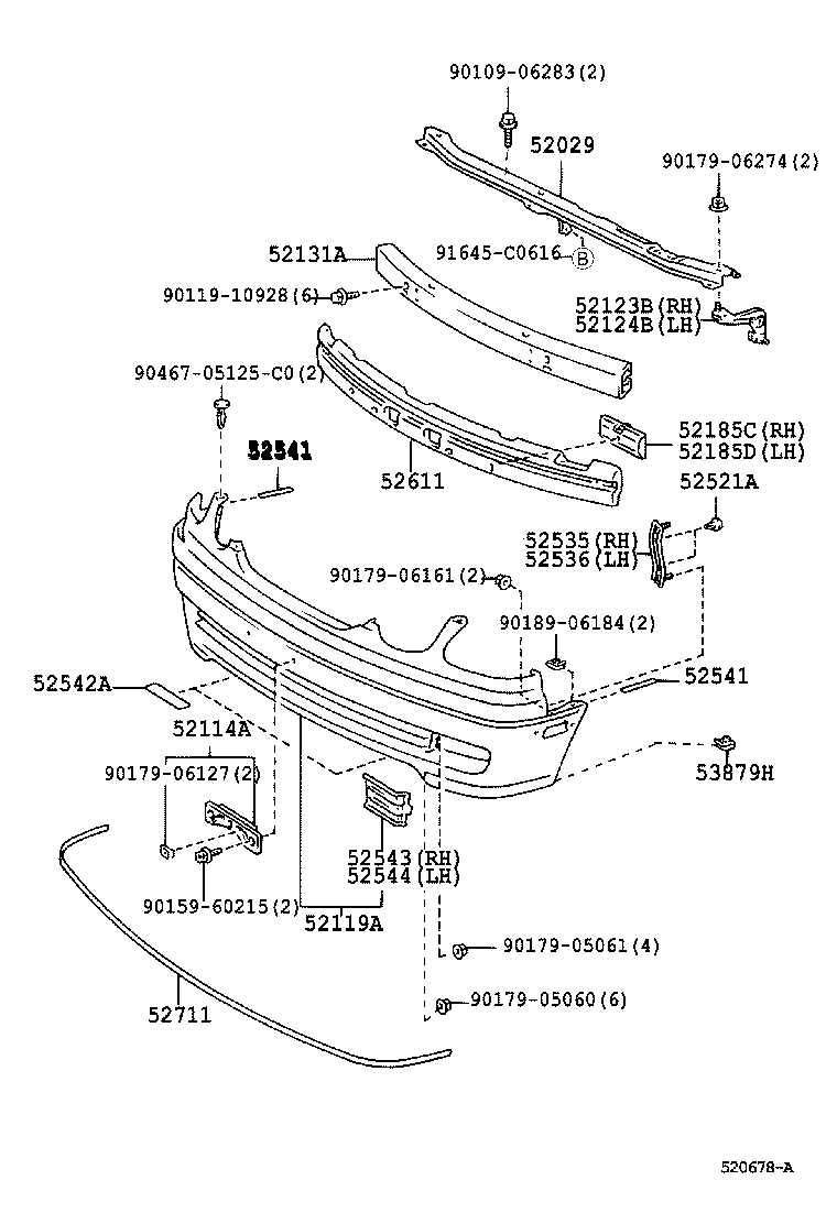  GS300 400 430 |  FRONT BUMPER BUMPER STAY