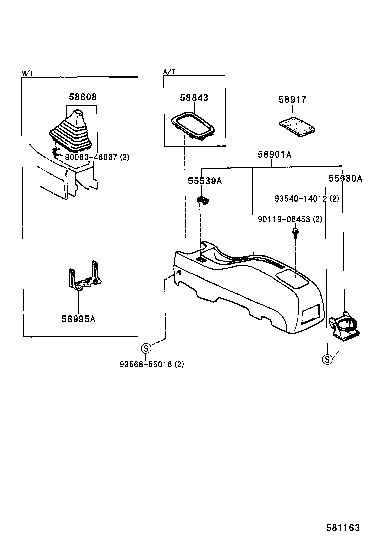  COROLLA NAP SED |  CONSOLE BOX BRACKET