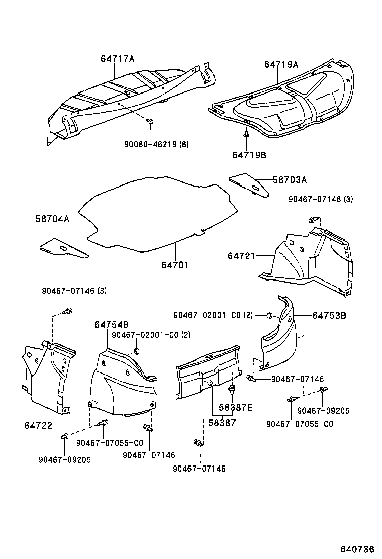  SOLARA |  PACKAGE TRAY PANEL LUGGAGE COMPARTMENT MAT