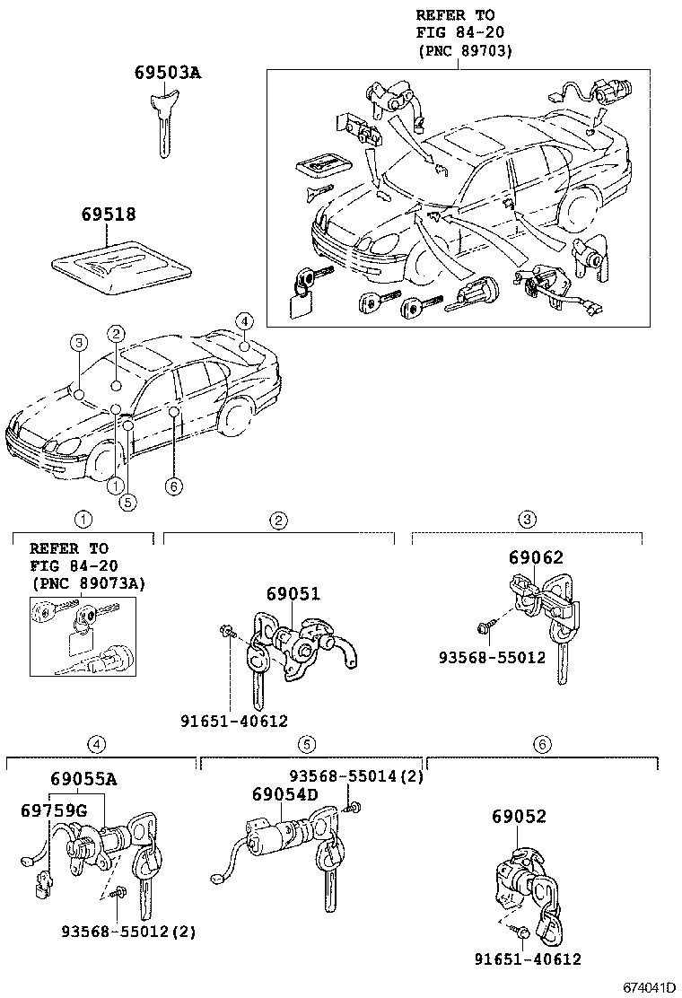  GS300 400 430 |  LOCK CYLINDER SET