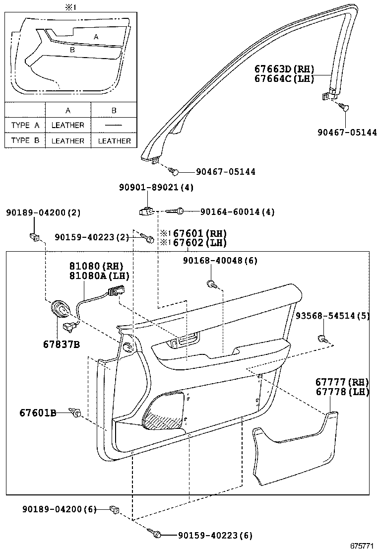  LS430 |  FRONT DOOR PANEL GLASS