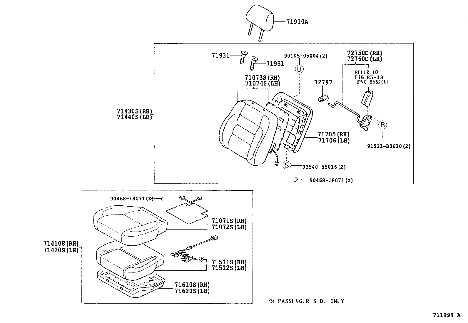  GS300 400 430 |  FRONT SEAT SEAT TRACK