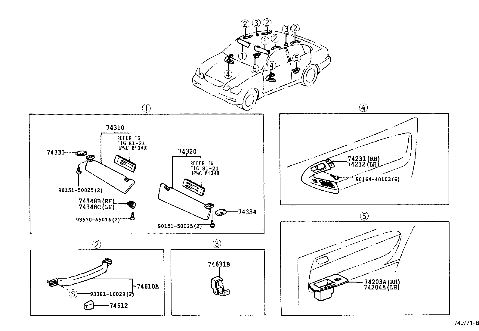  GS300 400 430 |  ARMREST VISOR