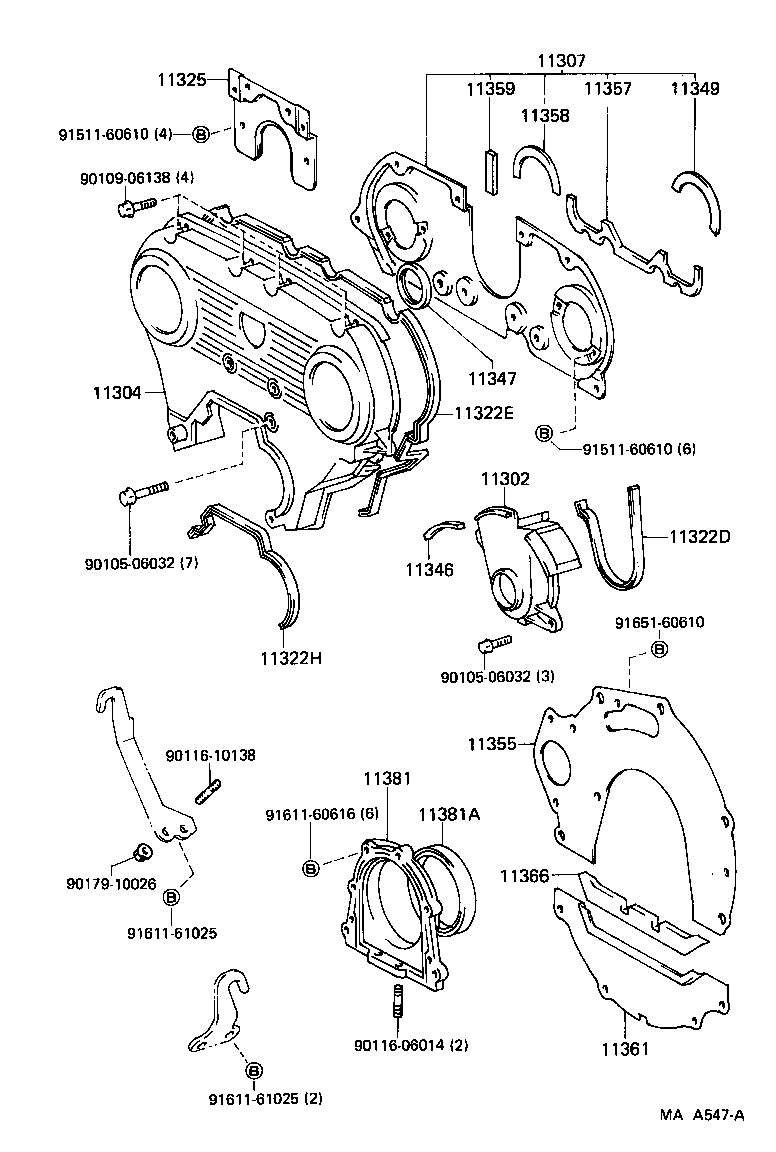  4 RUNNER TRUCK |  TIMING GEAR COVER REAR END PLATE
