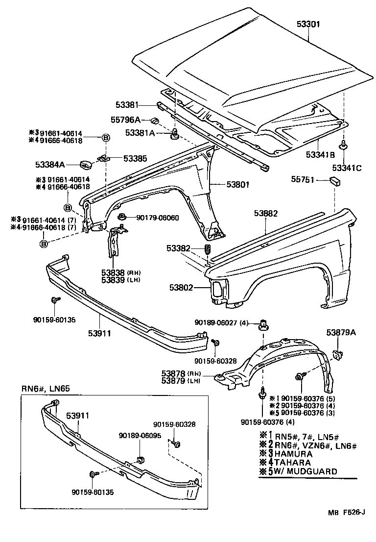  4 RUNNER TRUCK |  HOOD FRONT FENDER