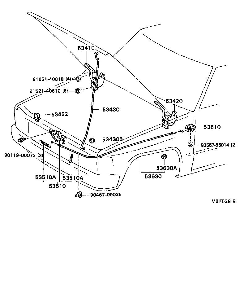  4 RUNNER TRUCK |  HOOD LOCK HINGE