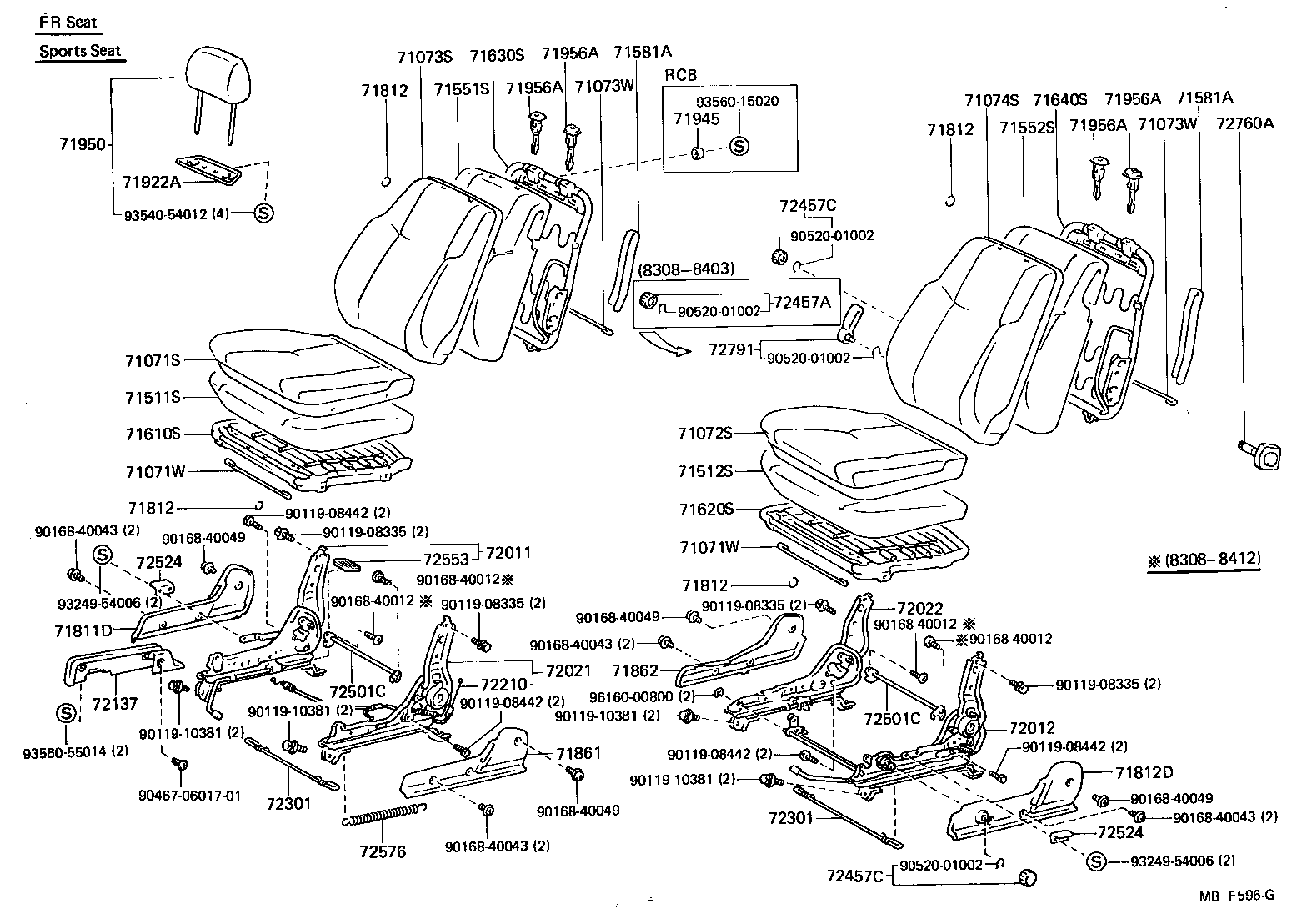  4 RUNNER TRUCK |  SEAT SEAT TRACK