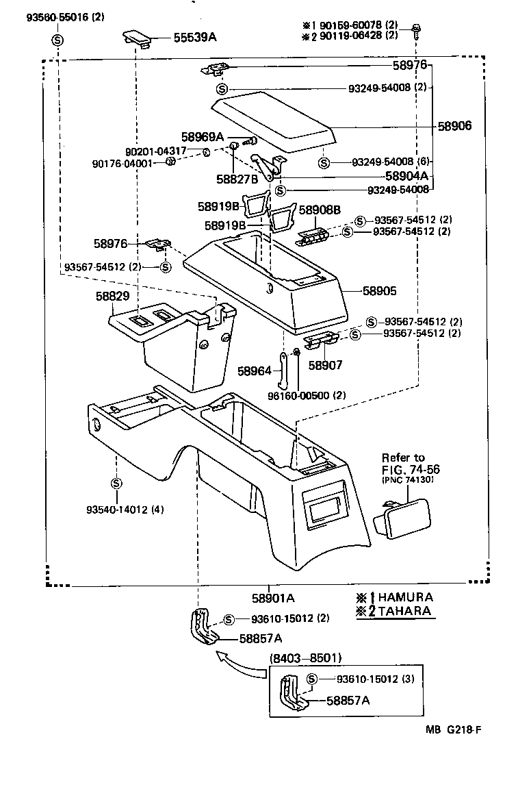  4 RUNNER TRUCK |  CONSOLE BOX BRACKET