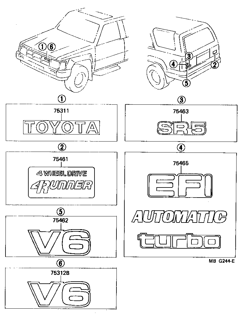  4 RUNNER TRUCK |  EMBLEM NAME PLATE