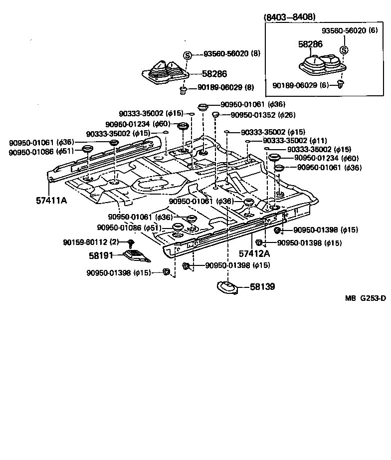 4 RUNNER TRUCK |  FRONT FLOOR PANEL FRONT FLOOR MEMBER