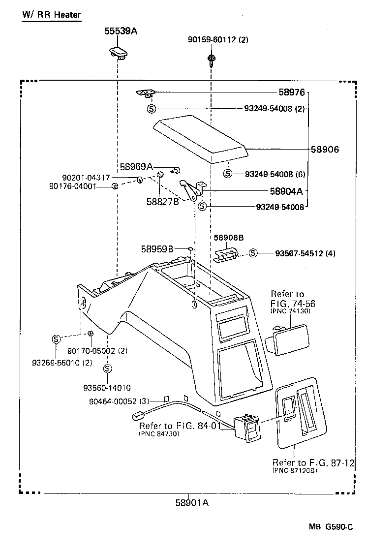  4 RUNNER TRUCK |  CONSOLE BOX BRACKET