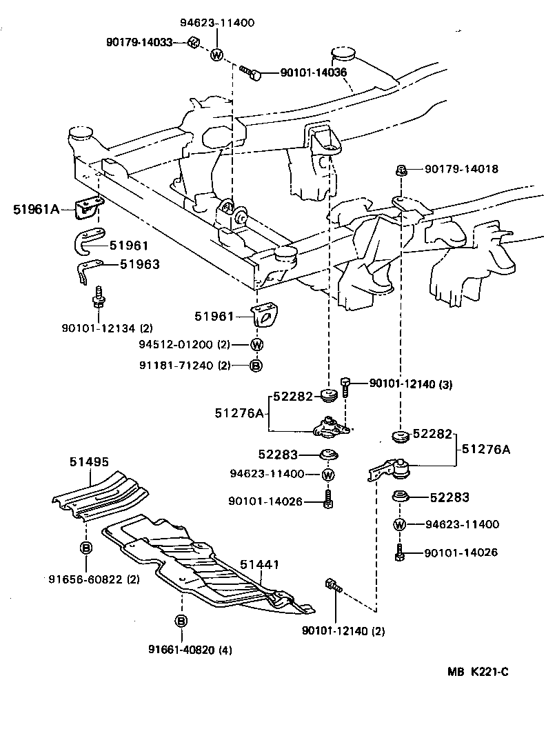  4 RUNNER TRUCK |  SUSPENSION CROSSMEMBER UNDER COVER