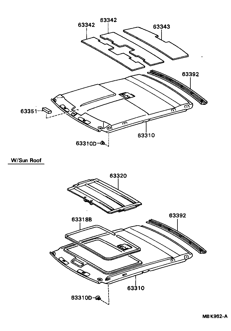  CAMRY |  ROOF HEADLINING SILENCER PAD