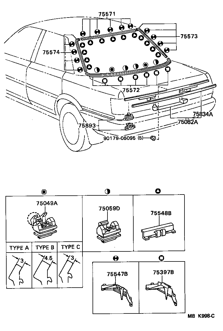  CAMRY |  REAR MOULDING