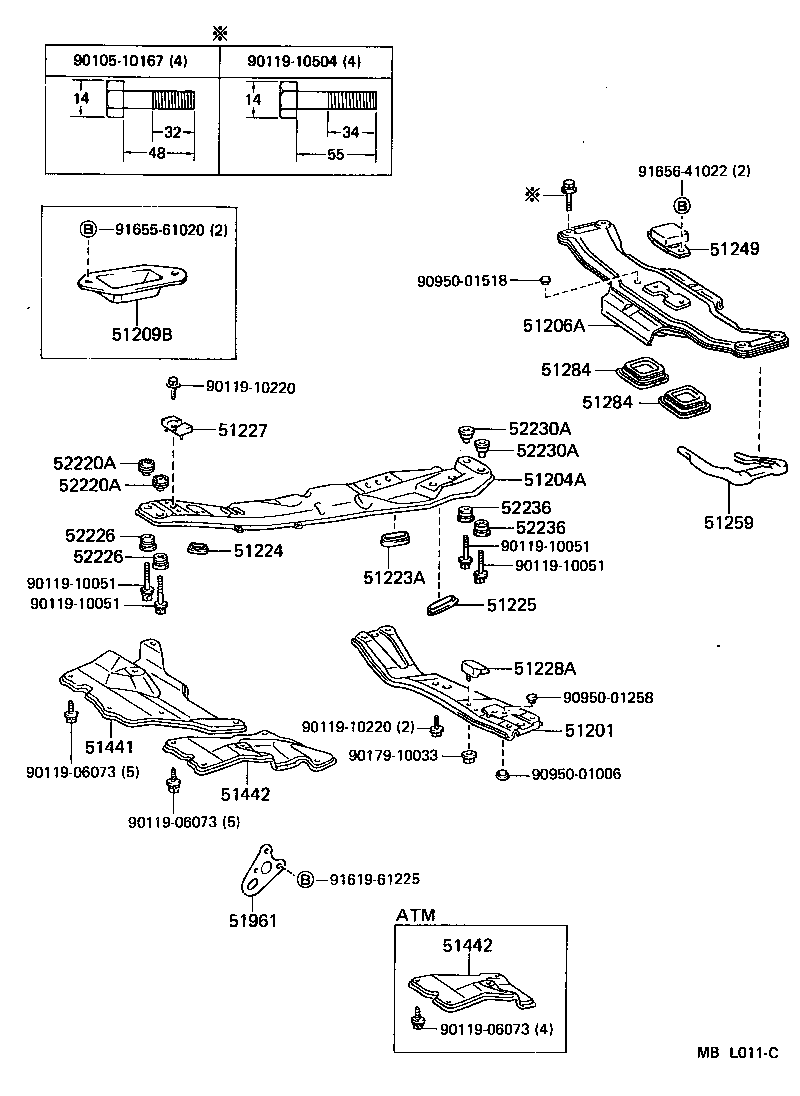  CAMRY |  SUSPENSION CROSSMEMBER UNDER COVER