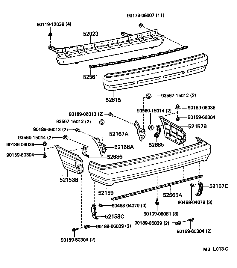  CAMRY |  REAR BUMPER BUMPER STAY