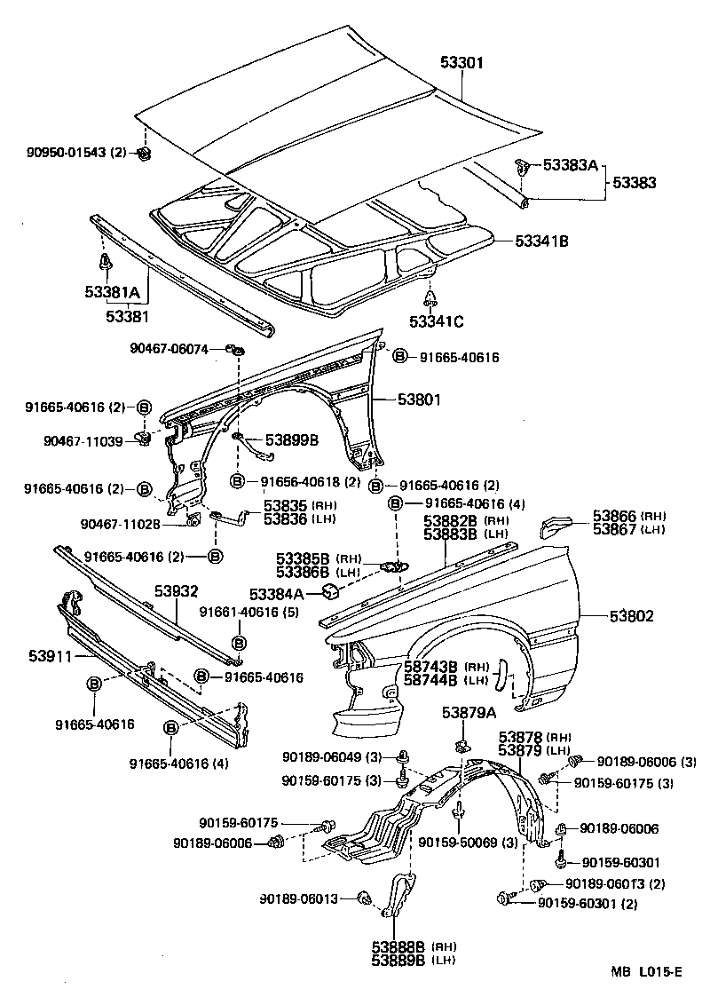  CAMRY |  HOOD FRONT FENDER