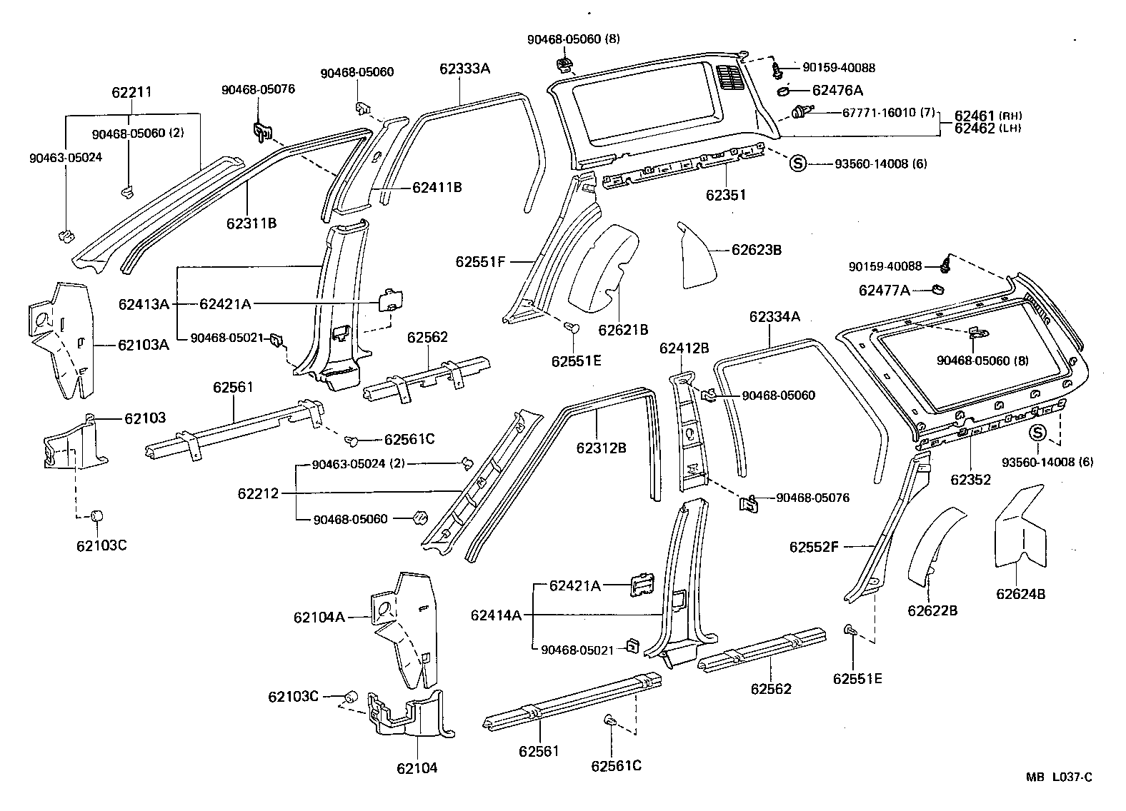  CAMRY |  INSIDE TRIM BOARD DOOR OPENING TRIM MOULDING