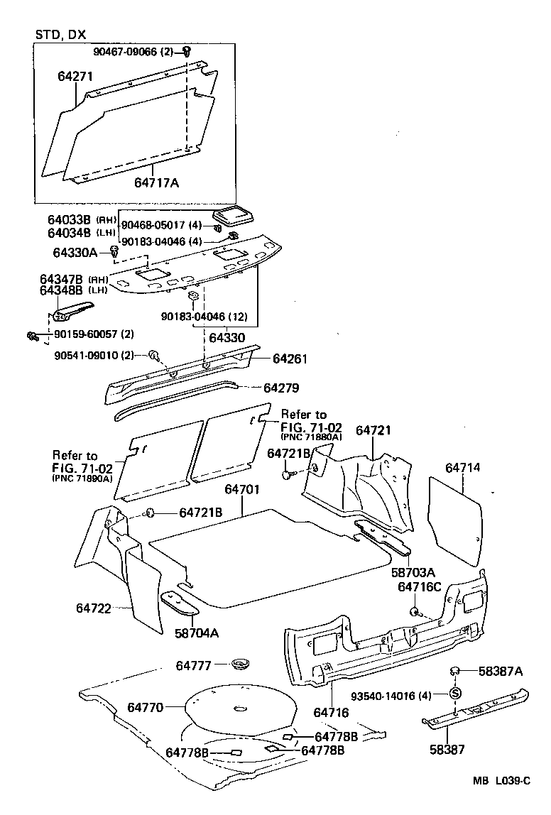  CAMRY |  PACKAGE TRAY PANEL LUGGAGE COMPARTMENT MAT